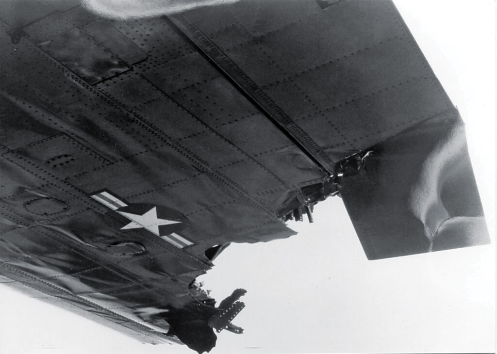 in May 1970, Capt. Alan Milacek was able to land his Stinger even though chunks of his wing had been shot off.