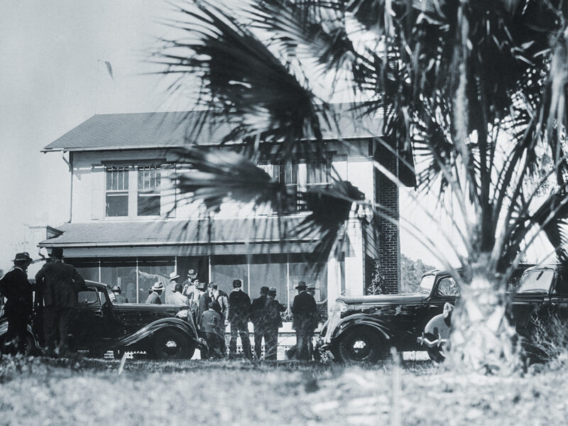 Photo of the bungalow of Fred and Ma Barker where both were slain after a four hour gun battle with the F.B.I.