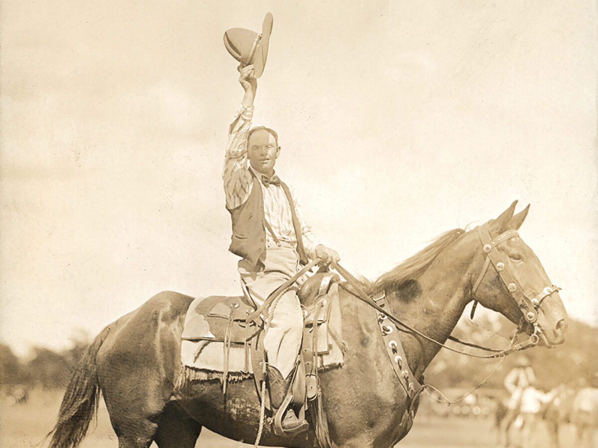 Booger Red Privett on horseback