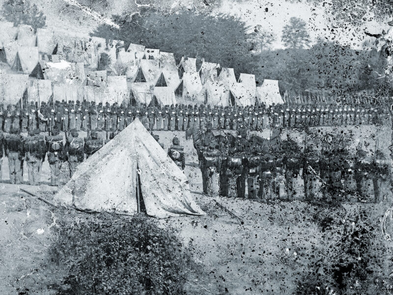 Excelsior Brigade in camp review