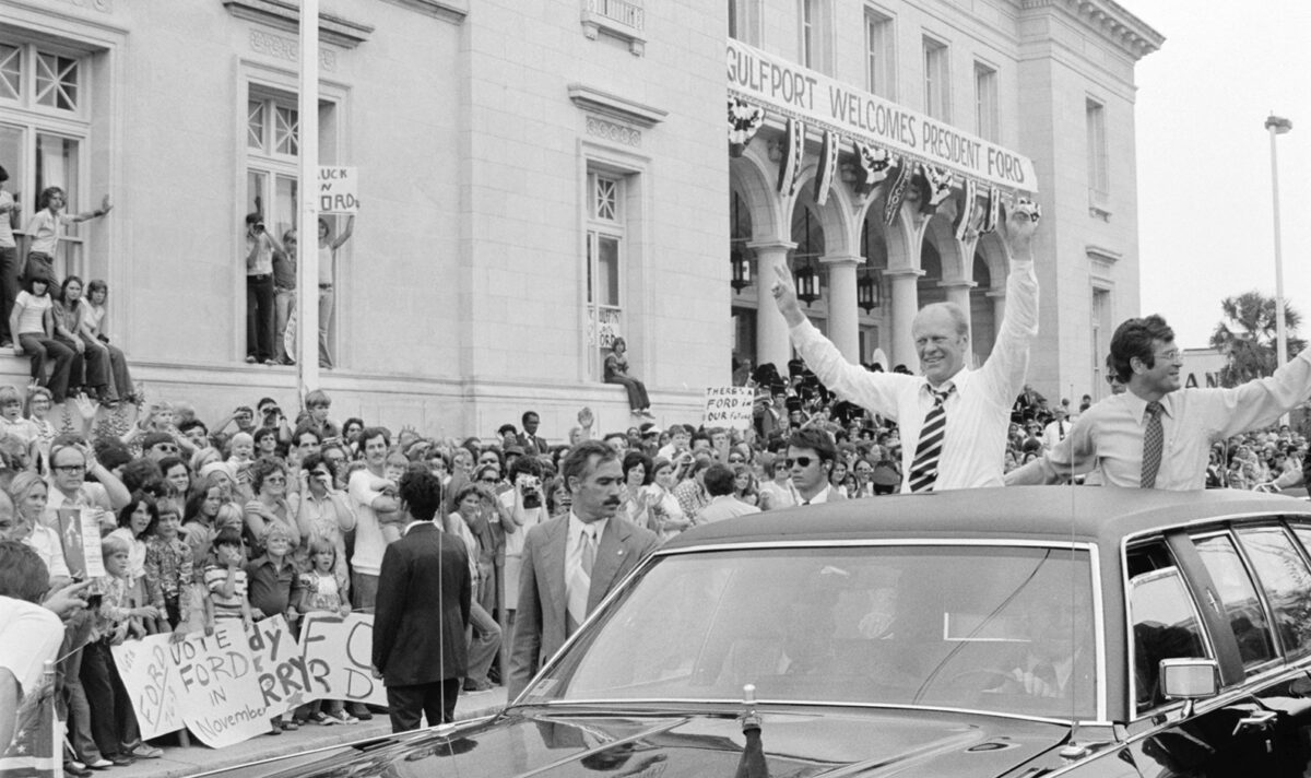 Photo of President Gerald Ford during campaign stop in the south.