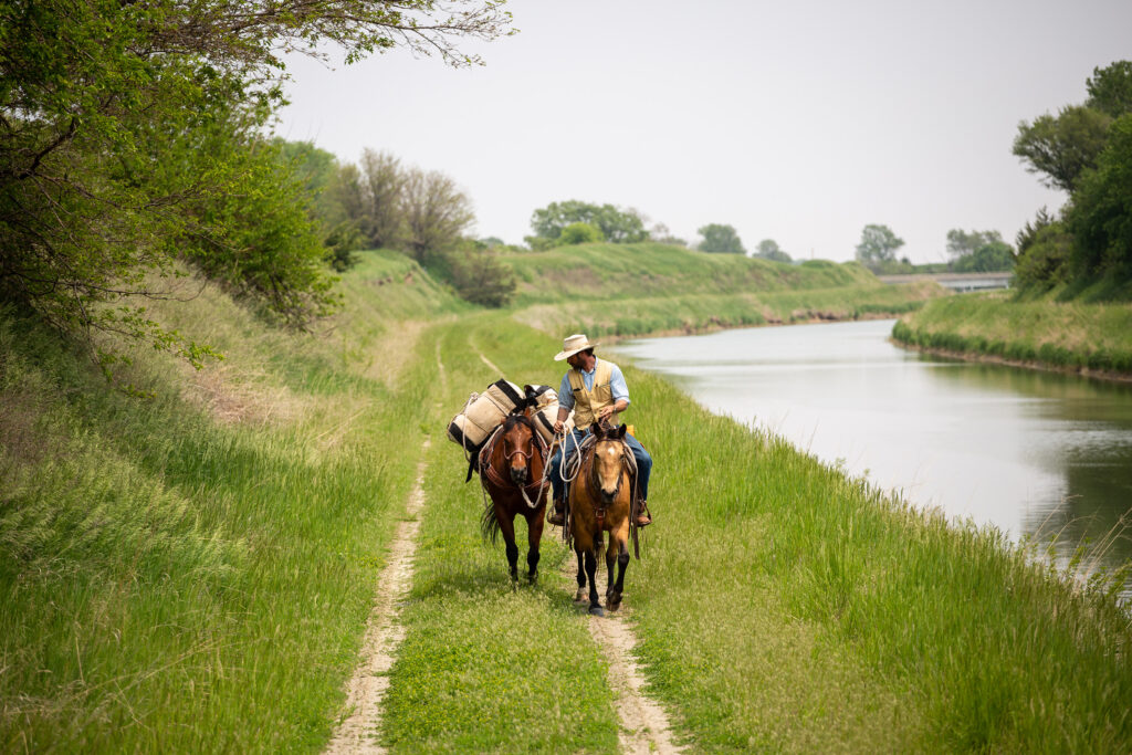 Riding along Tri County Supply Canal in Nebraska