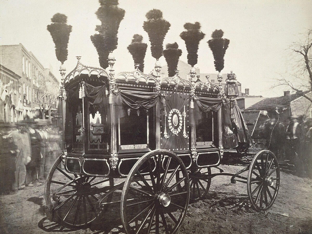 Photo of President Abraham Lincoln's hearse, Springfield.