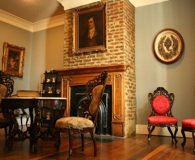 The parlor of The Lotz House, 110 steps from The Carter House.