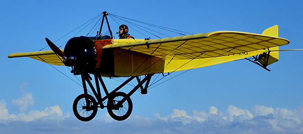 Flying a replica Morane-Saulnier G, Baptiste Salis arrives in Tunisia, having crossed the Mediterranean a century after Roland Garros first did so in a Morane-Saulnier H. [©2013 Demotix]